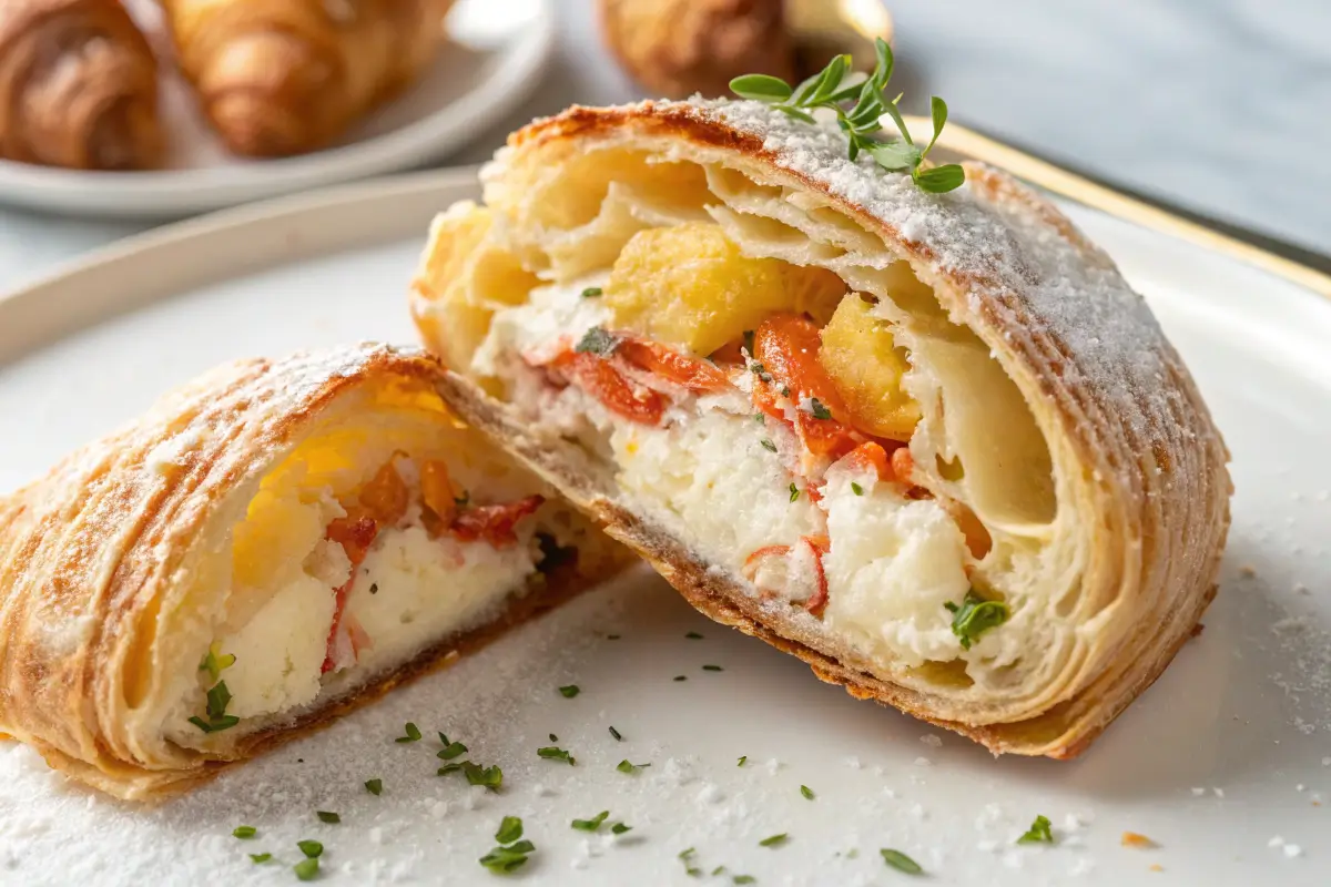 Lobster Tail Pastry Filling Close-Up