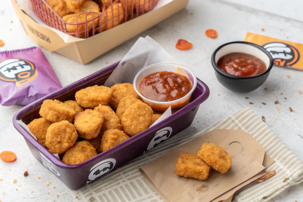 Close up of Taco Bell Chicken Nuggets in branded container