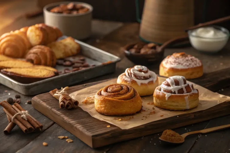An assortment of Taco Bell desserts including cinnamon twists and Cinnabon Delights.