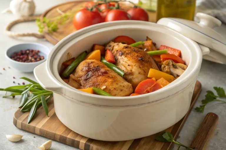 Easy crockpot meals chicken and veggies ready to serve