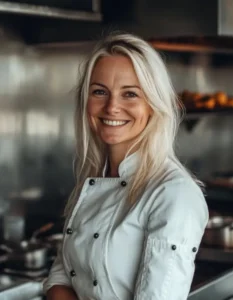 Chef in a professional kitchen. About Us: Easy Dishy