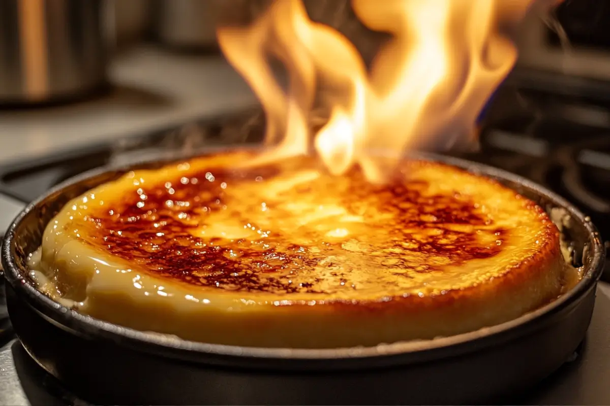 Creme Brulee Cheesecake Torching Sugar