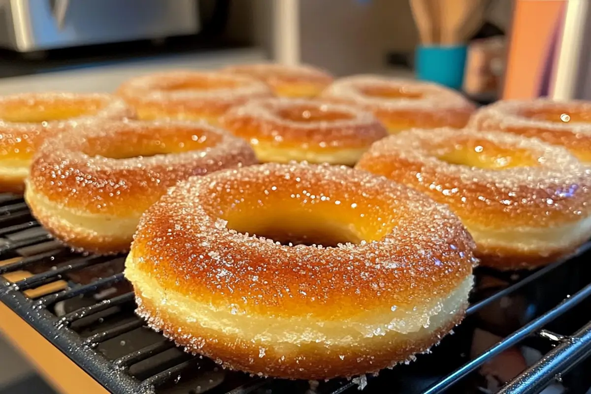 Delicious creme brulee donut with caramelized sugar topping