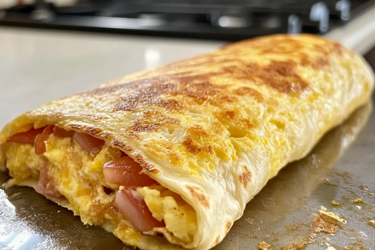 Perfectly rolled best ever breakfast burrito