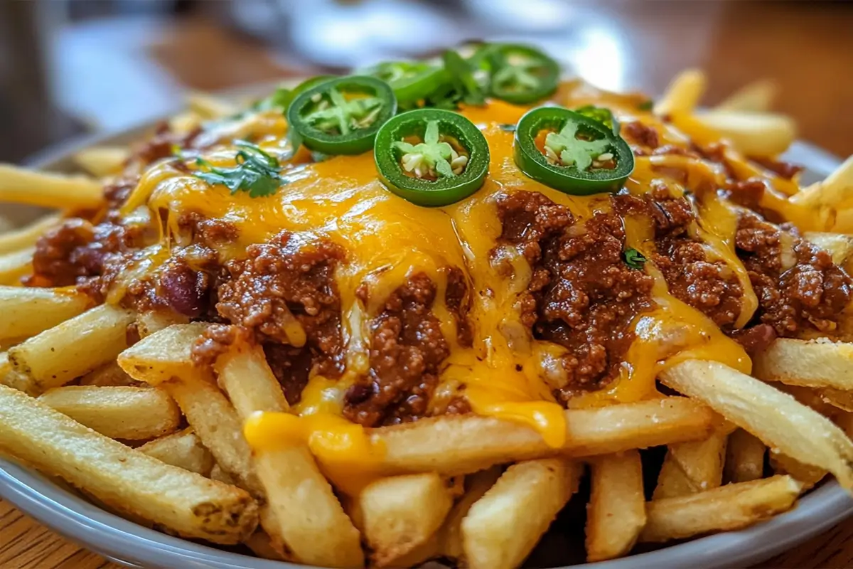 Chili Cheese Fries with Venison Chili