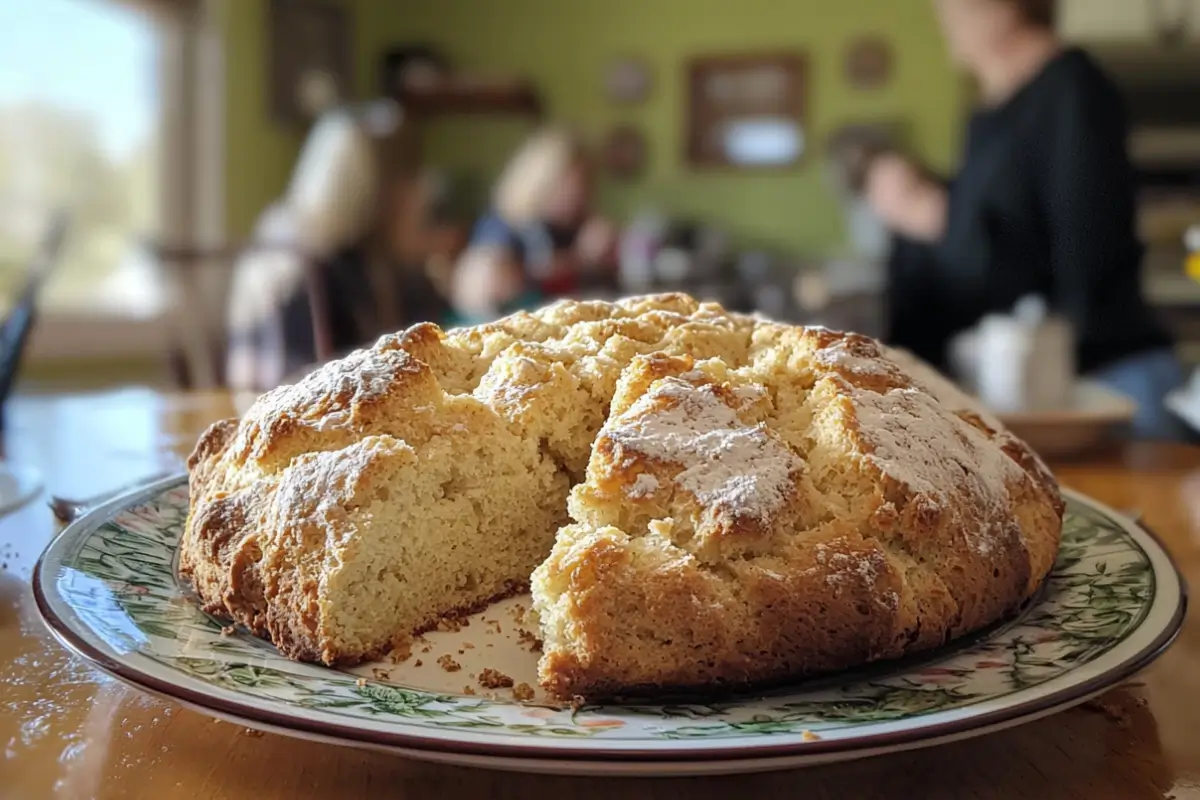 Family sharing Grandma's Irish Soda Bread.