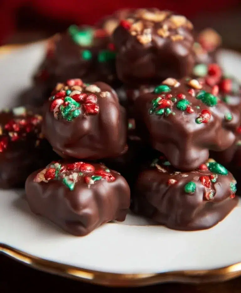 Delicious Christmas no-bake candy on a festive platter