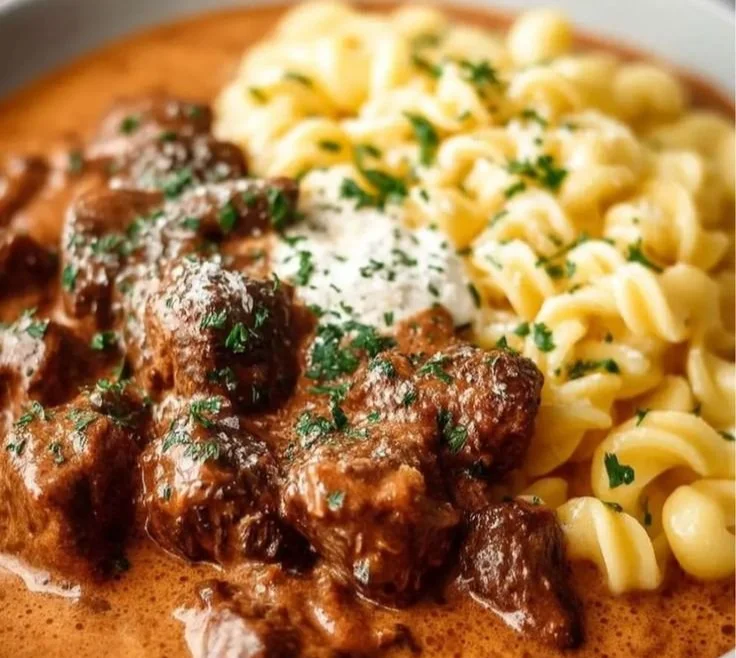 Delicious bowl of framed goulash showcasing rich flavors and ingredients.