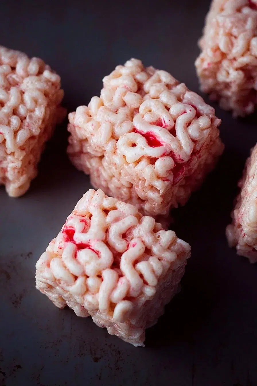 Marshmallow Rice Krispies Halloween Brains dessert for Halloween