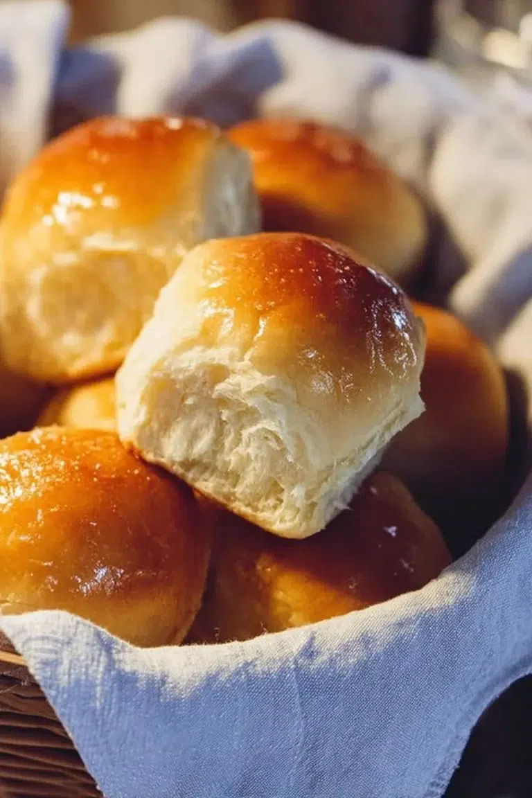 Freshly baked Texas Roadhouse Rolls served with cinnamon butter.