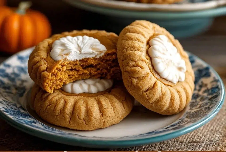 Thanksgiving pumpkin pie cookies on a festive table