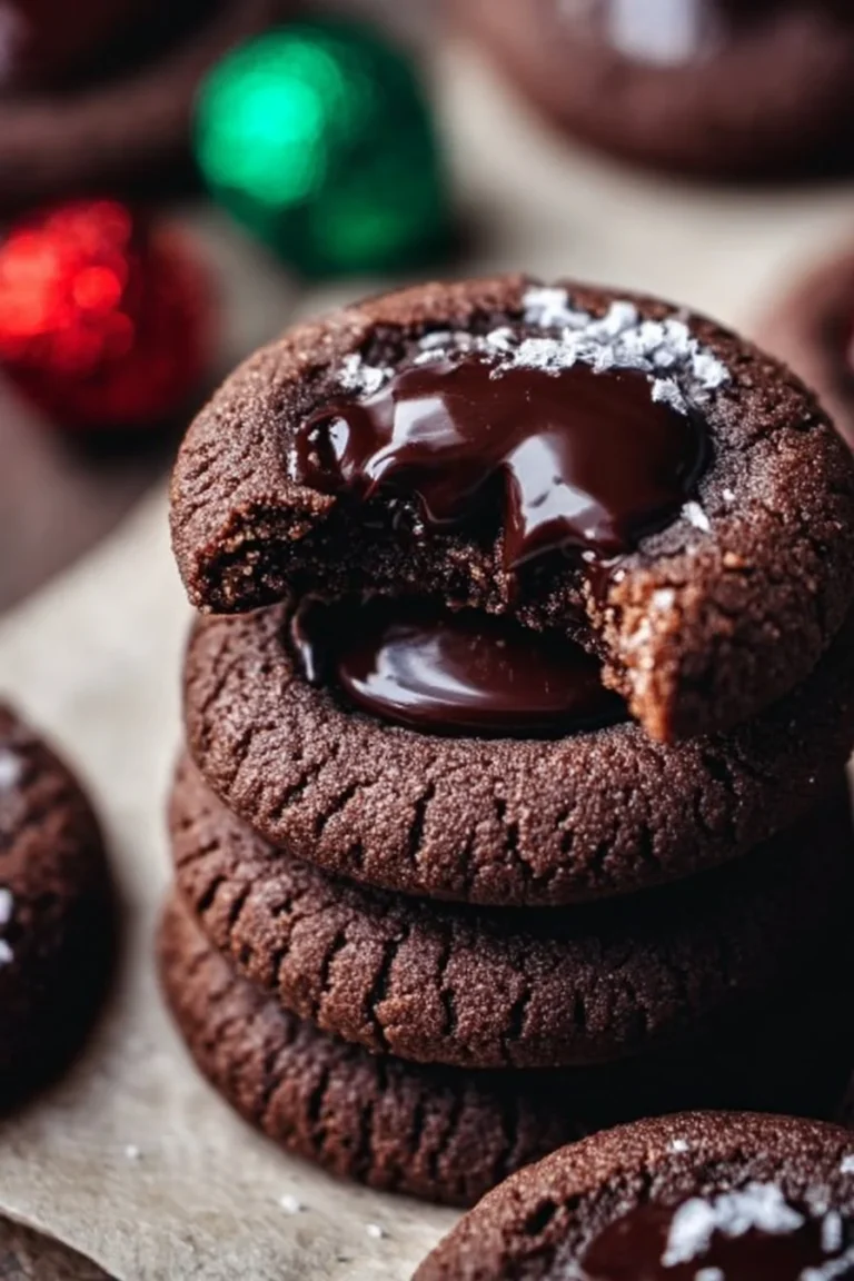 Delicious Chocolate Thumbprint Cookies with rich chocolate filling