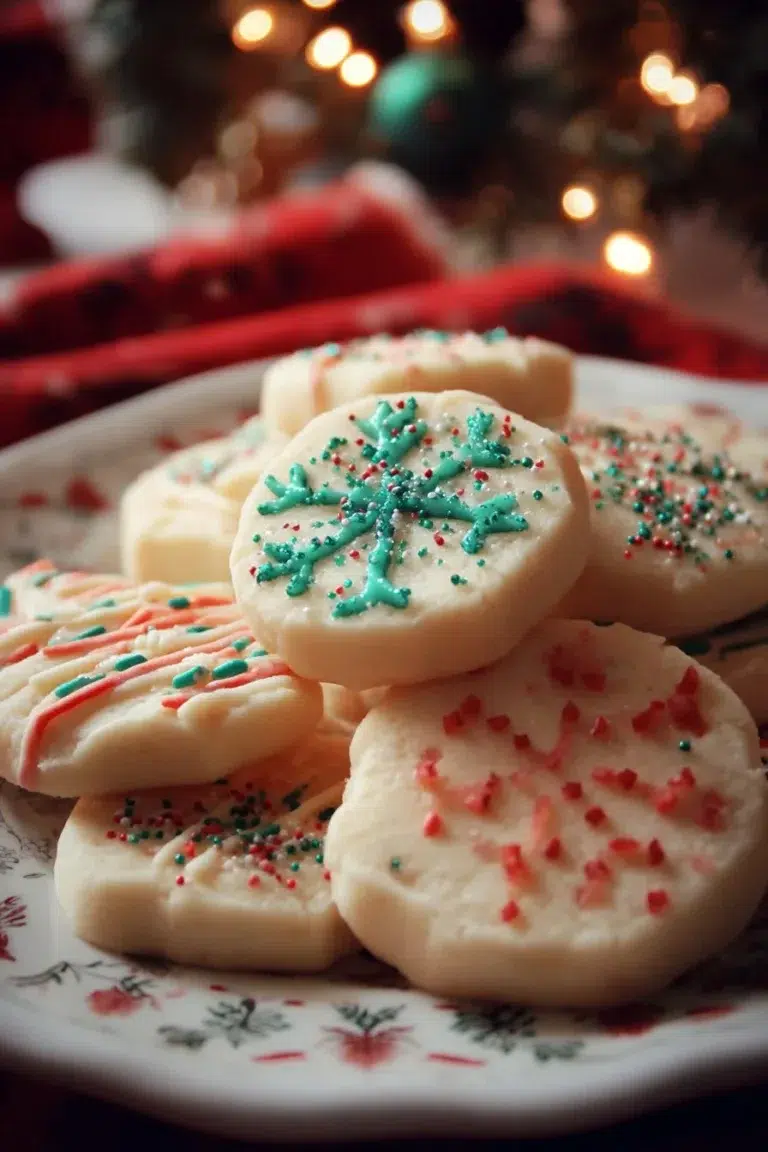 Delicious Christmas sugar cookies decorated with icing for the holidays