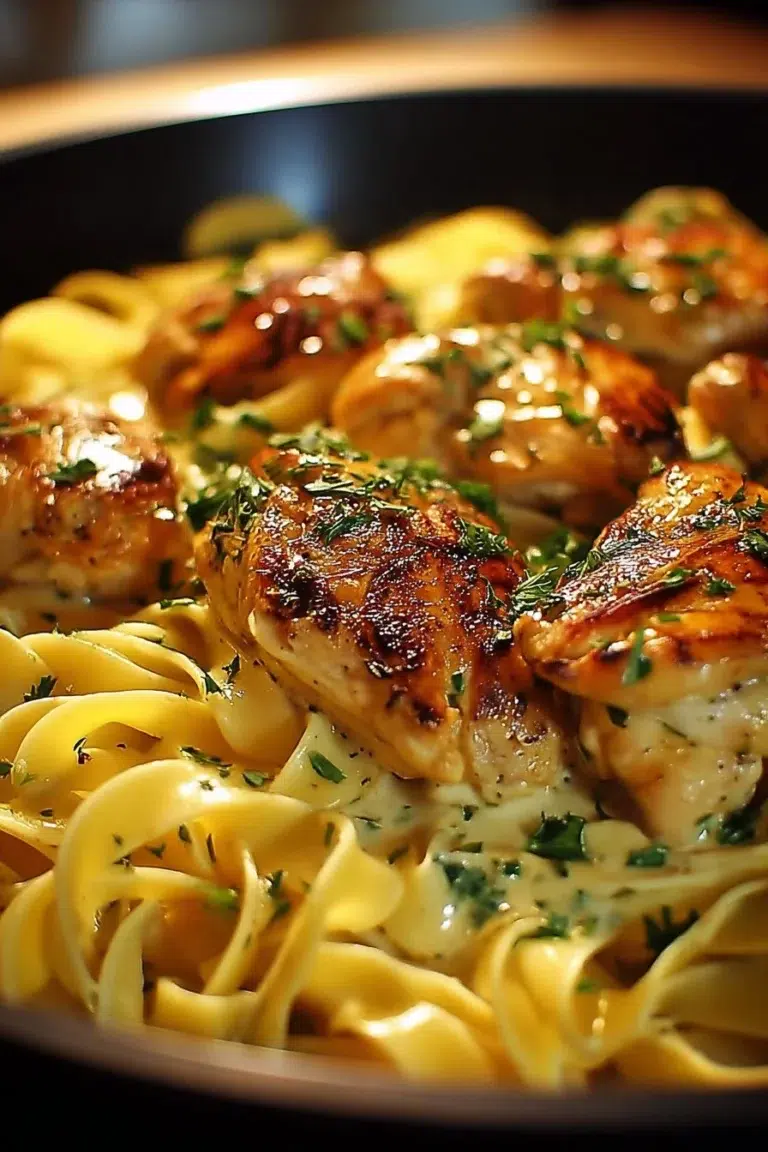 One-Pan Chicken with Buttered Noodles dish