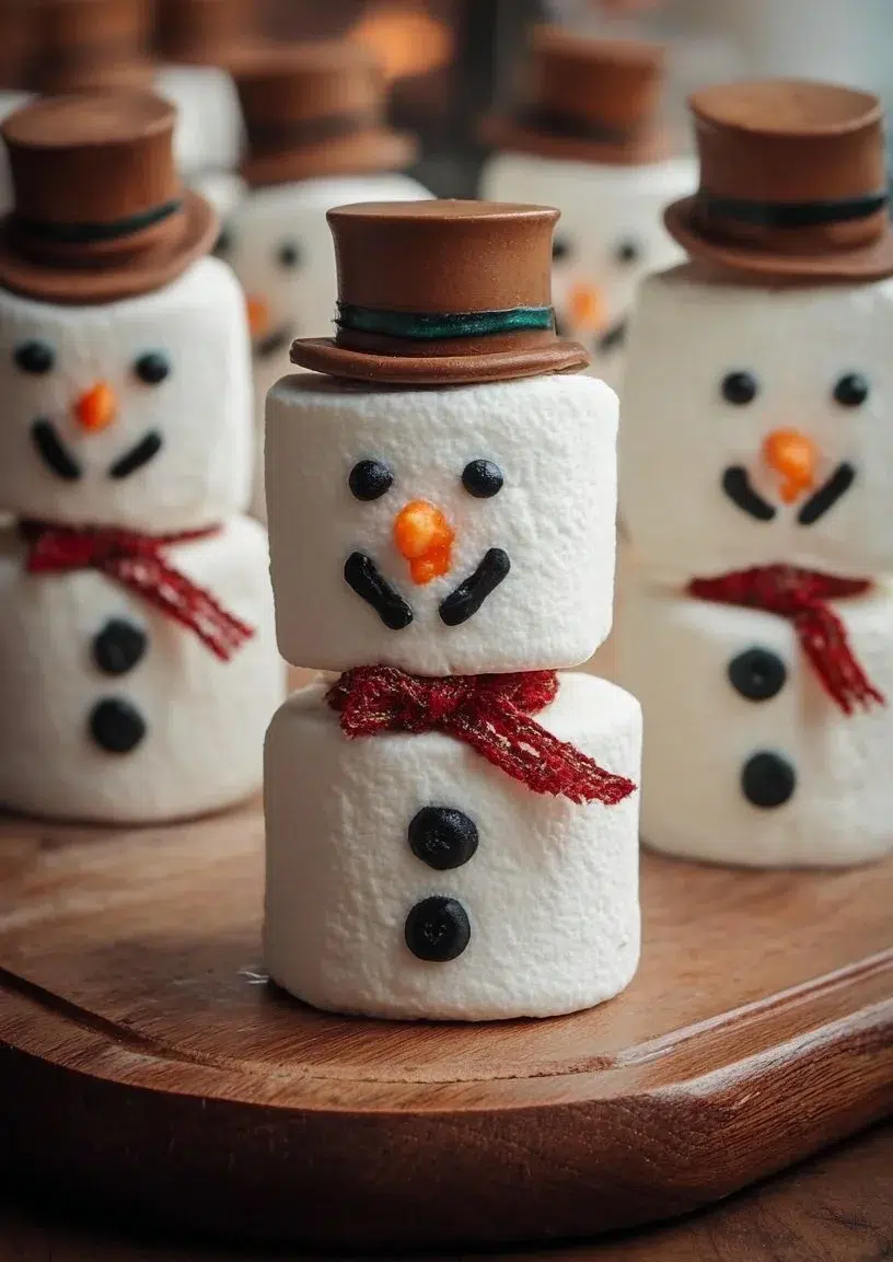 Delicious Snowman Marshmallows snacks perfect for winter celebrations