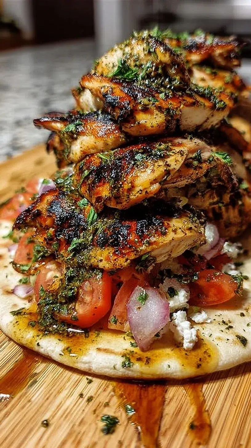 Herb-Infused Mediterranean Chicken Gyro with fresh ingredients and spices