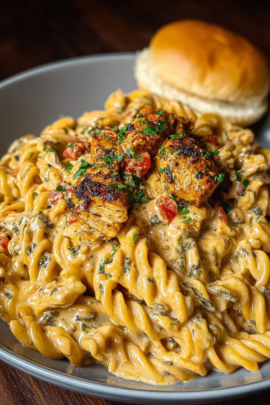 Delicious creamy Cajun chicken pasta served in a bowl
