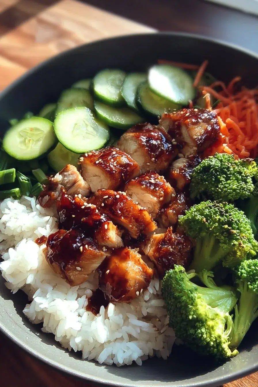 Ultimate Teriyaki Chicken Rice Bowl with colorful veggies and savory sauce
