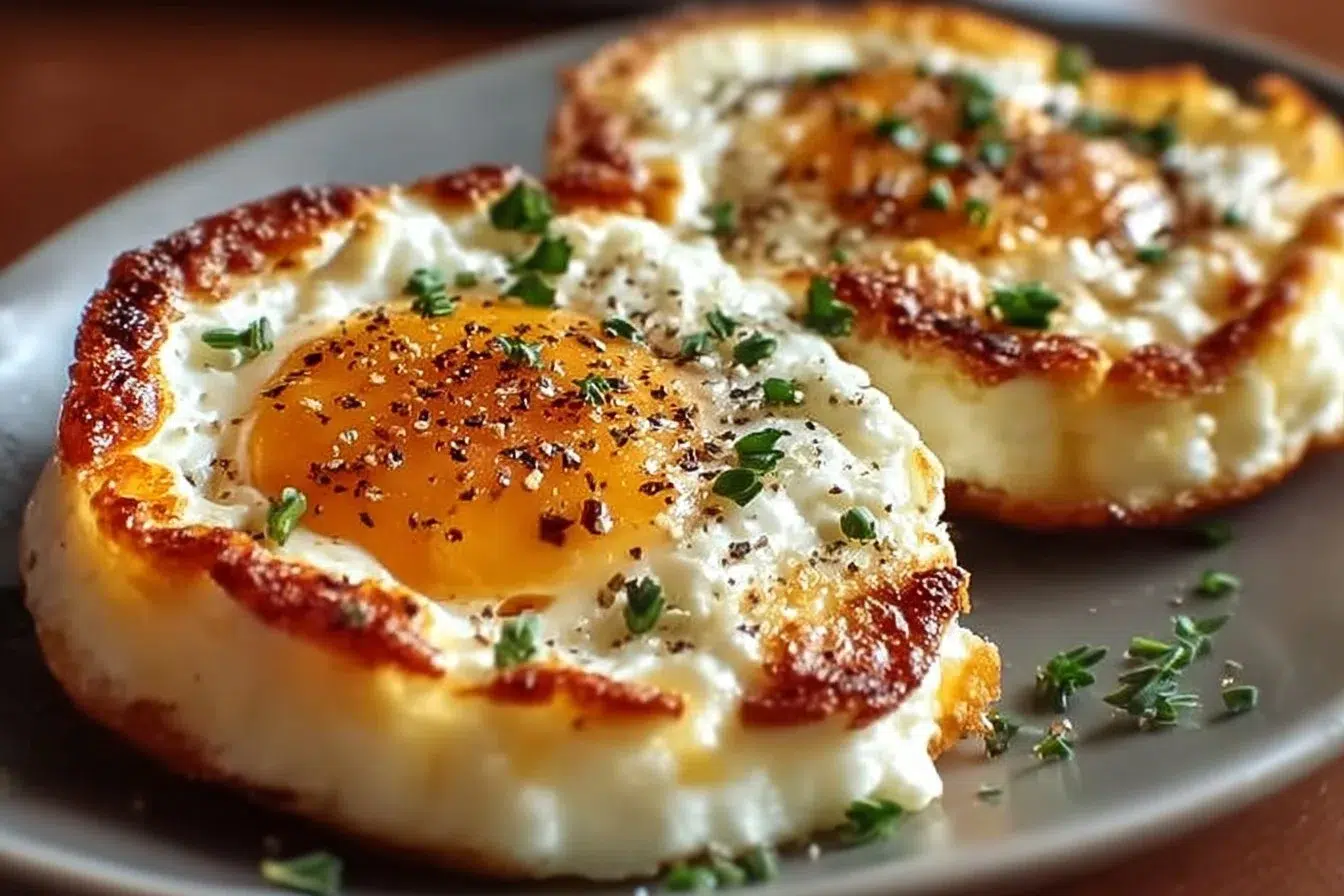 Baked Cottage Cheese Eggs dish fresh from the oven, ready to be served.