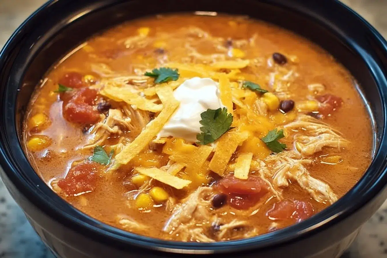 Crockpot Chicken Tortilla Soup
