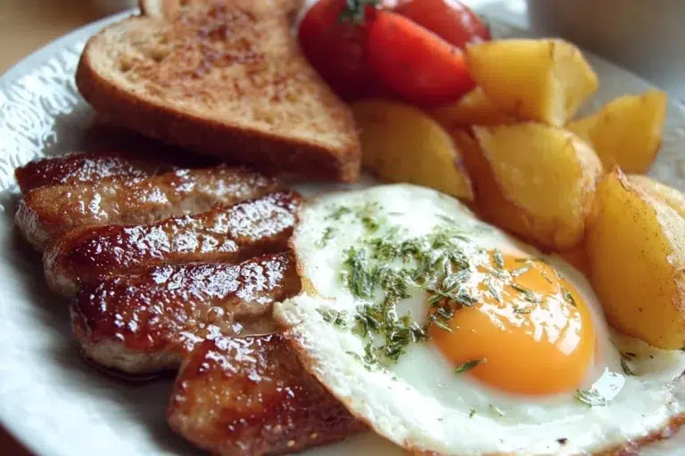 A variety of delicious breakfast dishes including eggs, pancakes, and fruits.