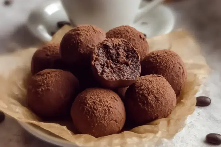 High Protein Coffee Truffles made with coffee and rich ingredients for a healthy snack.
