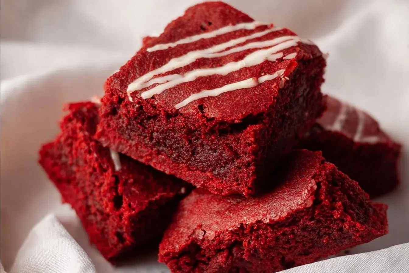 Decadent Red Velvet Brownies with cream cheese frosting and rich chocolate flavor