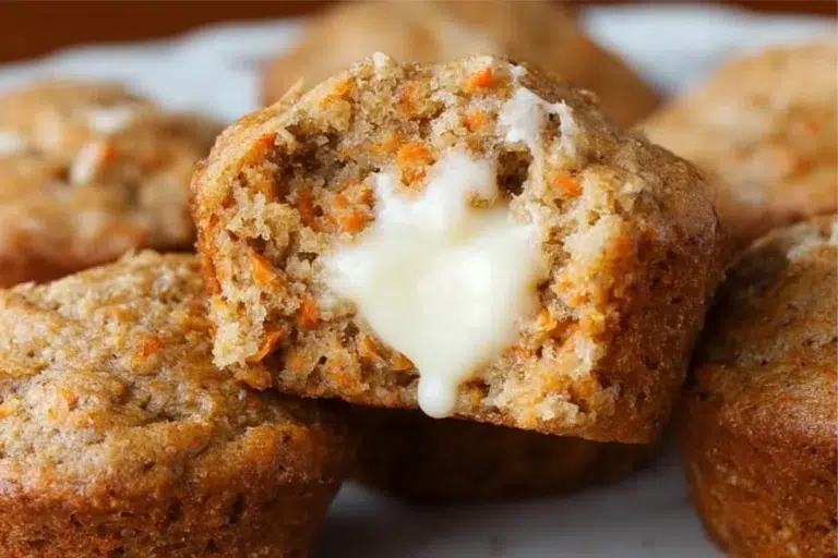 Deliciously moist best ever carrot cake muffins ready to be enjoyed