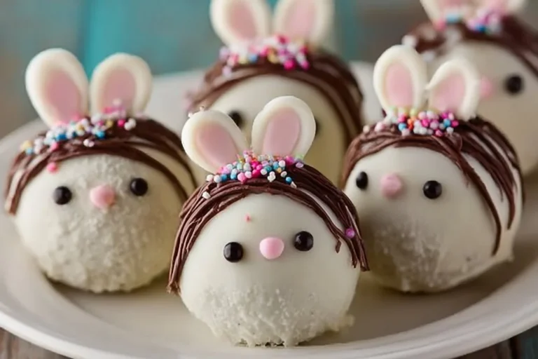 Bunny Oreo Balls decorated for Easter celebration