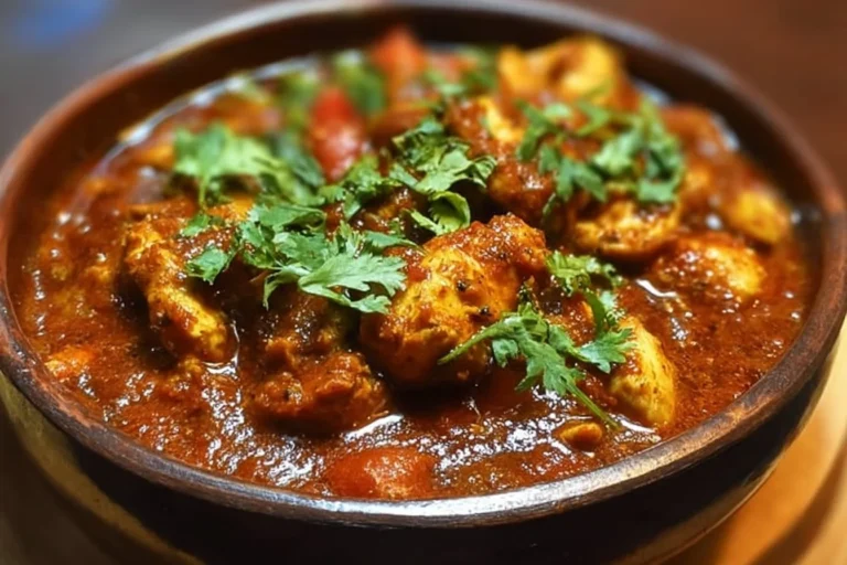 A delicious plate of Chicken Bhuna showcasing rich spices and vibrant colors.