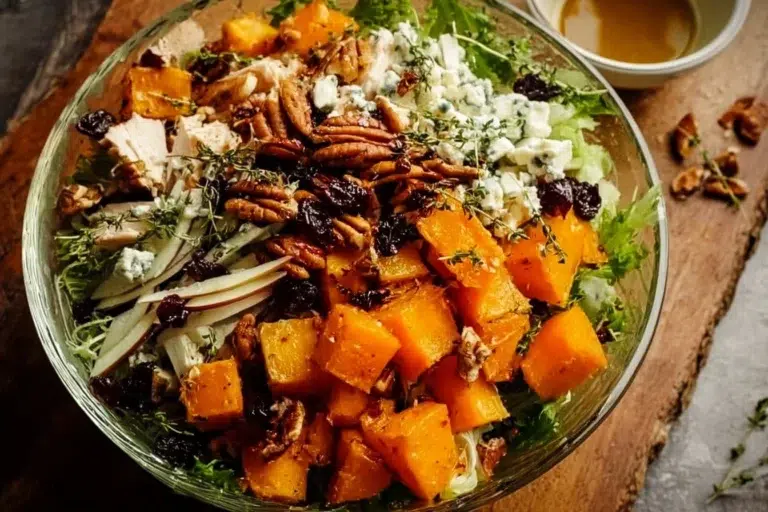 Delicious Fall Harvest Salad with seasonal ingredients and vibrant colors